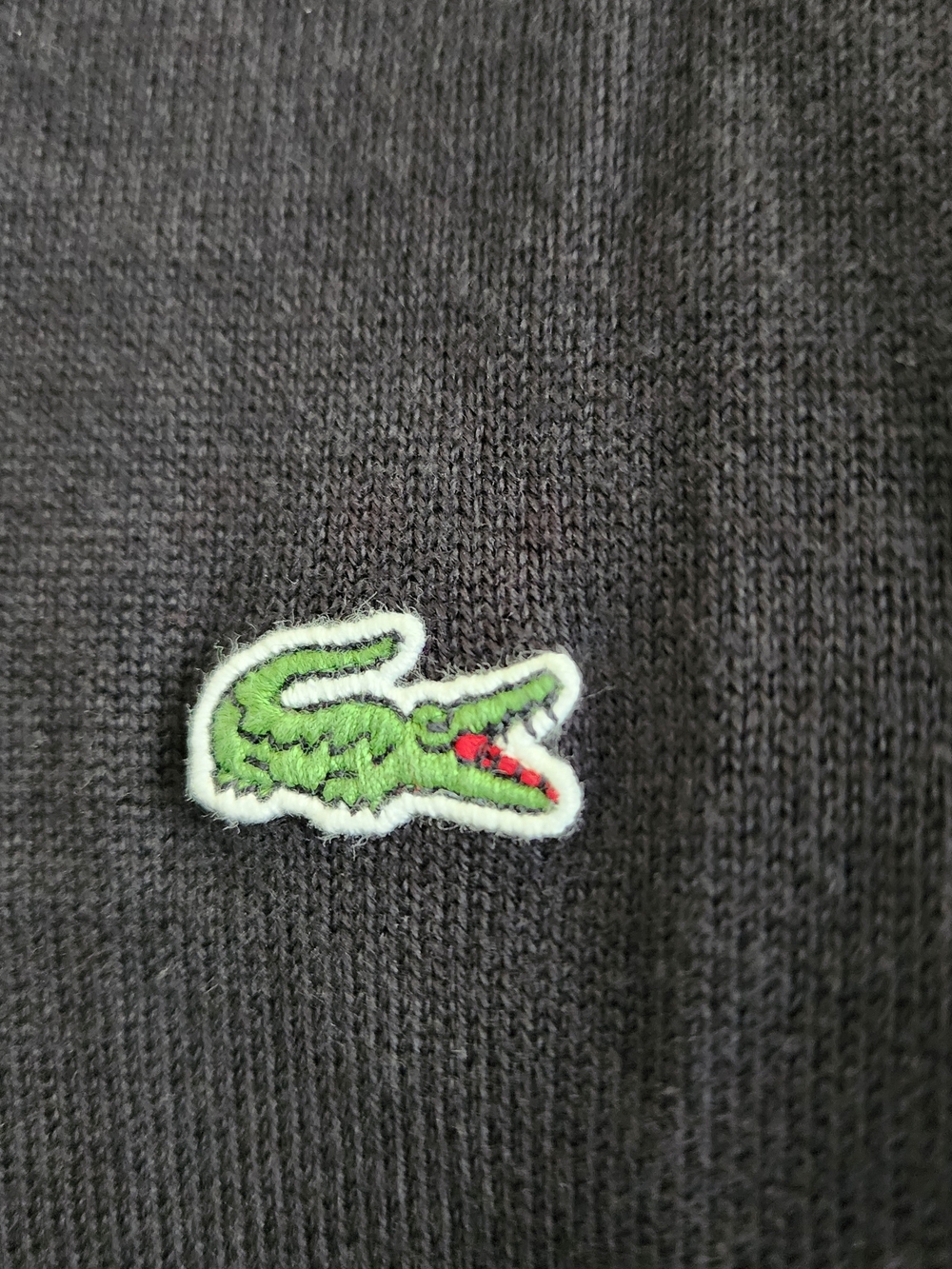 Lacoste Men's Black V-Neck Cotton Sweater - Picture 2 of 8